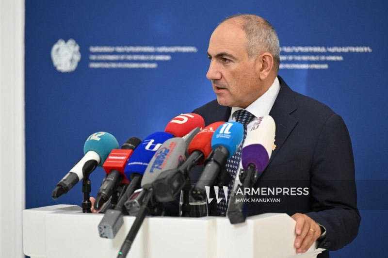Премьер-министр Армении Никол Пашинян на брифинге о северном маршруте в Малатии-Себастии