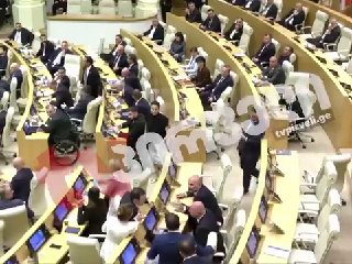 Драка в парламенте Грузии после отчета премьера Кобахидзе: депутаты сошлись в рукопашную